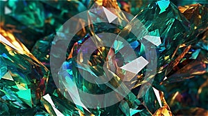 green shiny raw emerald gemstone.