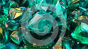 green shiny raw emerald gemstone.