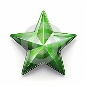 a green shiny star icon on a white background