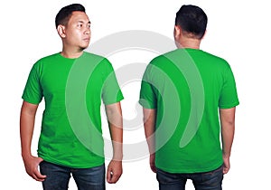 Green shirt mockup template