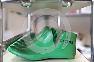 Green shoe lasts on footwear manufacture