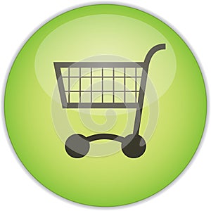 Green shopping trolley button