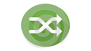 Green Shuffle Icon, Random Order Vector Symbol Graphic, vector design Generative AI photo