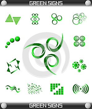 Green Sign Symbol Set