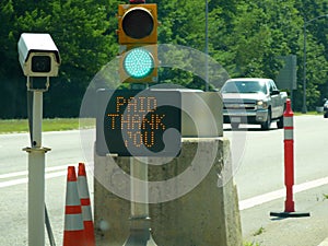 Green Signal Light at Toll Booth