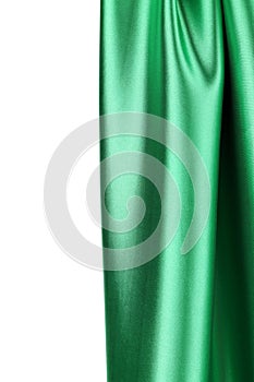 Green silk drape