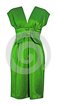 Green silk dress