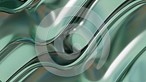 green sine wave-like metal flowing from top left to bottom right abstract dramatic modern luxurious luxury luxury 3D rendering