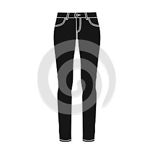 Green skinny pants for women. Women s clothes for a walk.Women clothing single icon in black style vector symbol stock