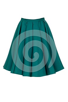 Green skirt isolated on white