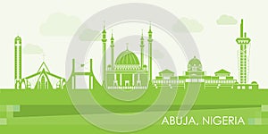 Green Skyline panorama of city of Abuja, Nigeria