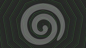 Green slim circles simple flat geometric on dark grey black background loop. Rounds nonangular radio waves endless creative