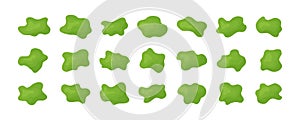 Green slime, blob organic irregular shape vector icon, goo mucus. Random simple illustration