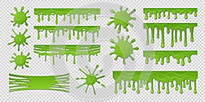 Green slime. Dirty goo splat, realistic paint blob splash isolated design template, toxic slimy mucus. Vector green photo