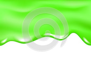 Green slime drip isolated on transparent background