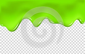 Green slime drip  on transparent background