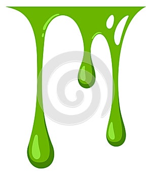 Green slime dripping border. Green goo drops