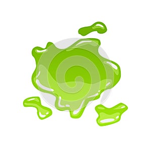 Green slime. Goo blob splashes, toxic dripping mucus. Slimy splodge and drops, liquid borders. Cartoon isolated vector