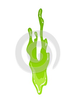 Green slime. Goo blob splashes, toxic dripping mucus. Slimy splodge and drops, liquid borders. Cartoon isolated vector