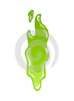 Green slime. Goo blob splashes, toxic dripping mucus. Slimy splodge and drops, liquid borders. Cartoon isolated vector photo