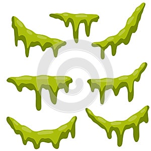 Green slime. Halloween decoration element. Snot and goo
