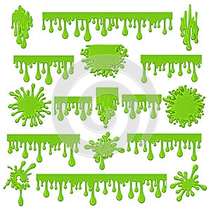 Green slime isolated on white