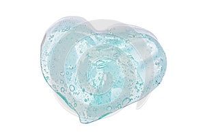 Green slime for kids in a heart shape,