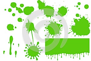 Green slime set isolated on white background. Illustration design