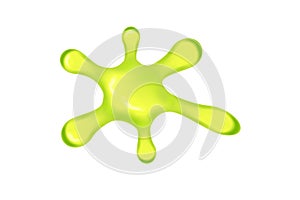 Green slime spot flowing toxic splat vector illustration on white background