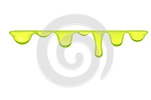 Green slime spot flowing toxic splat vector illustration on white background