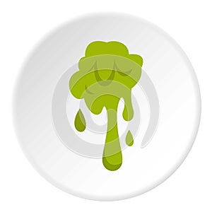 Green slime spot icon circle