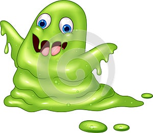 Green slimy monster cartoon