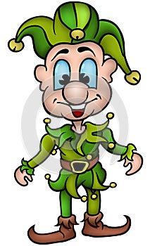 Green smiling punch - vector photo