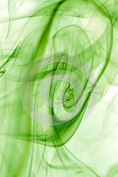 Green smoke isolated on white