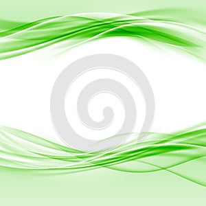 Green smooth swoosh eco border abstract layout