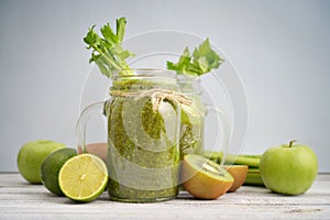 Green smoothie with celery