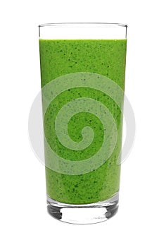 Green smoothie isolated on white