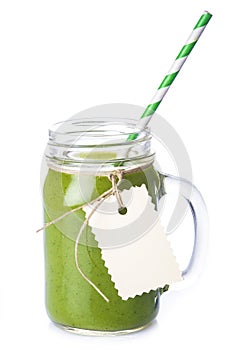 Green smoothie isolated on a white background