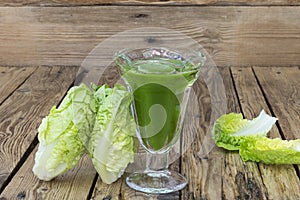green smoothie of lettuce leaves