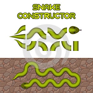 Green snake body elements