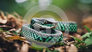 A green snake in the jungle, ai