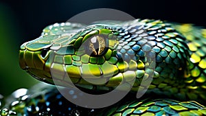 Green snake skin texture