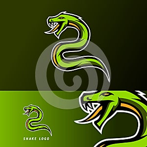 Green snake viper pioson mascot esport logo photo
