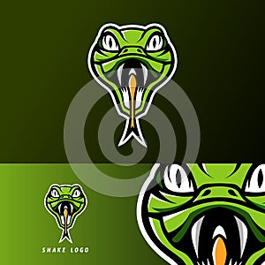 Green snake viper pioson mascot gaming esport logo for squad gaming team photo