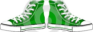 Green sneakers