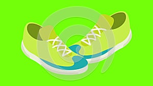 Green sneakers icon animation