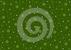 Green snowflake winter wallpaper background design for content creation