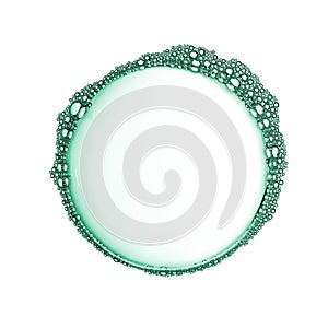 Green soap bubble isolated