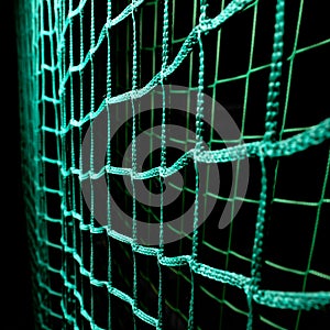 Green soccer goal net