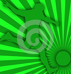 Green soccer player background